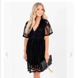Lace short sleeve dress.